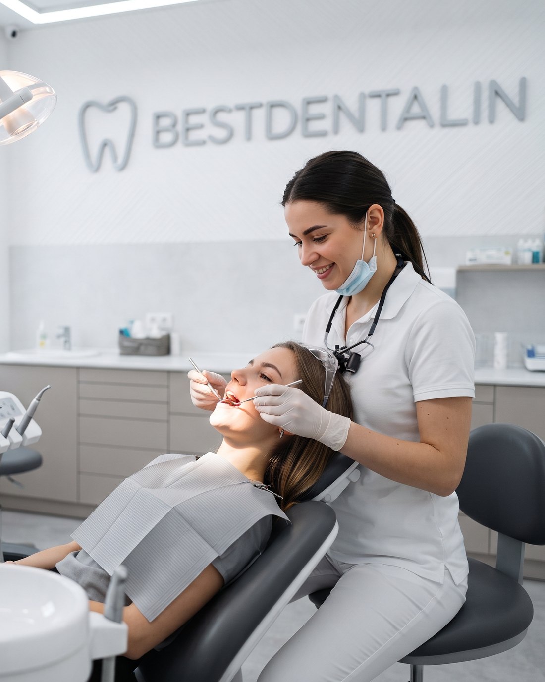 Пацієнтка клініки BESTDENTALIN усміхається
